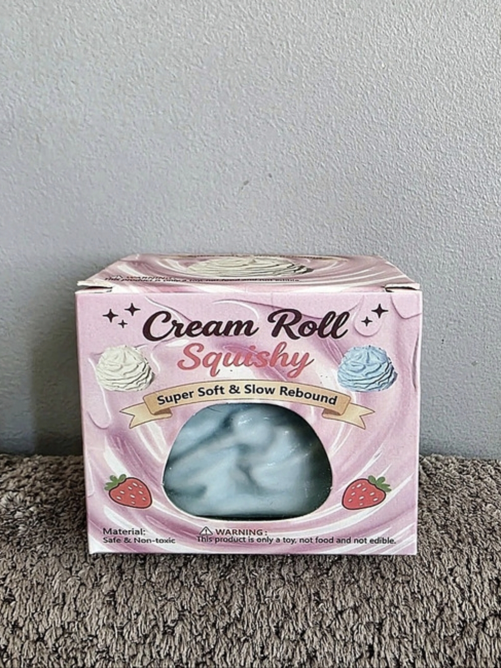 Light Blue Vaseline Cream Roll Squishy Super Soft & Slow Rebound
